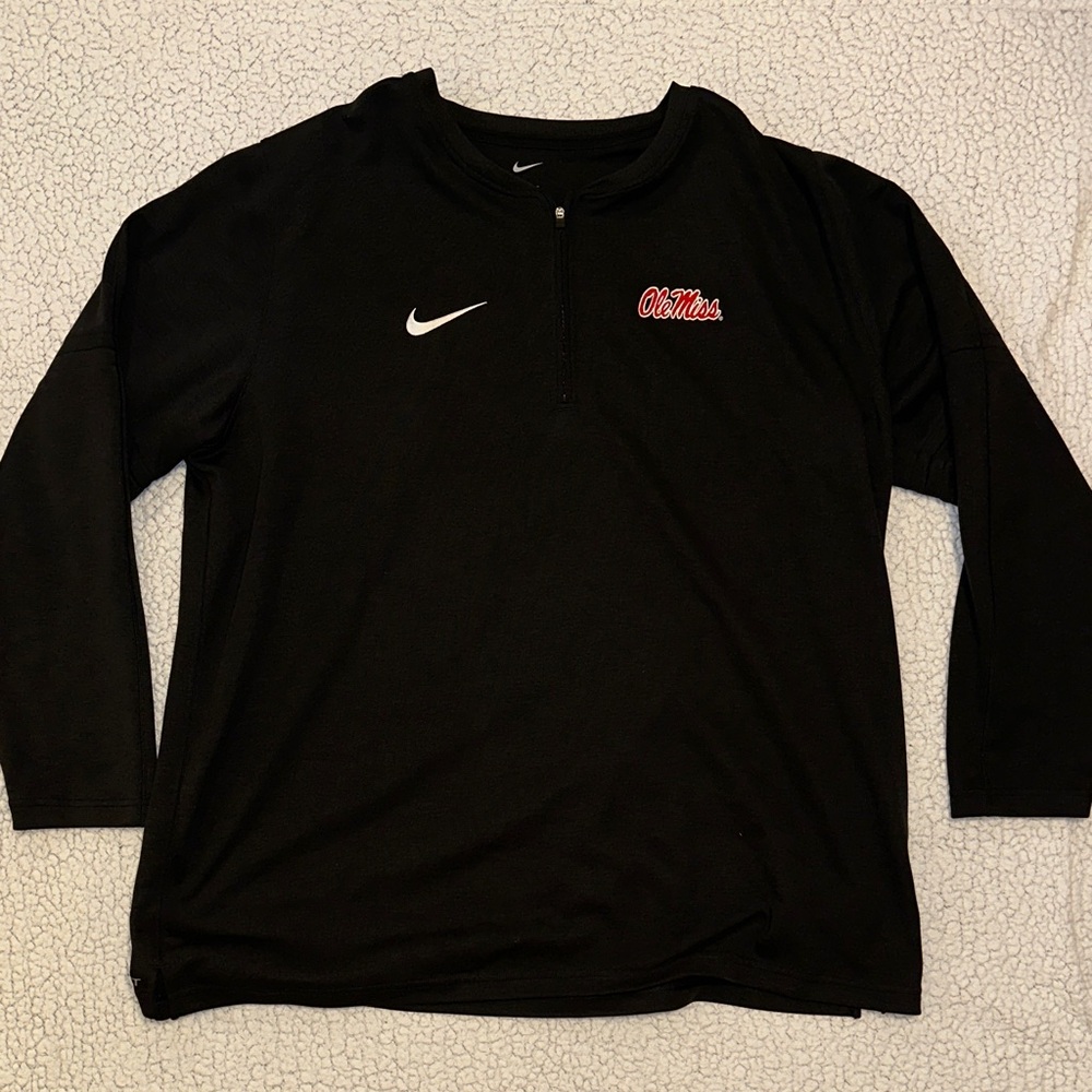 Ole Miss Black Nike 1/4 Zip Pullover